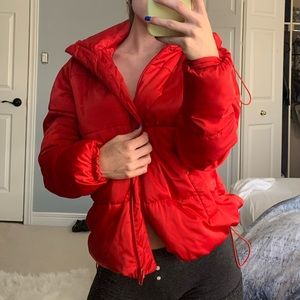 Garage Puffer Jacket... BRIGHT red 🍒 ....